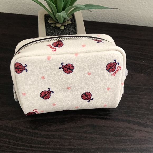 Coach Mini Boxy Cosmetic Case with Ladybug Print - Picture 2 of 6